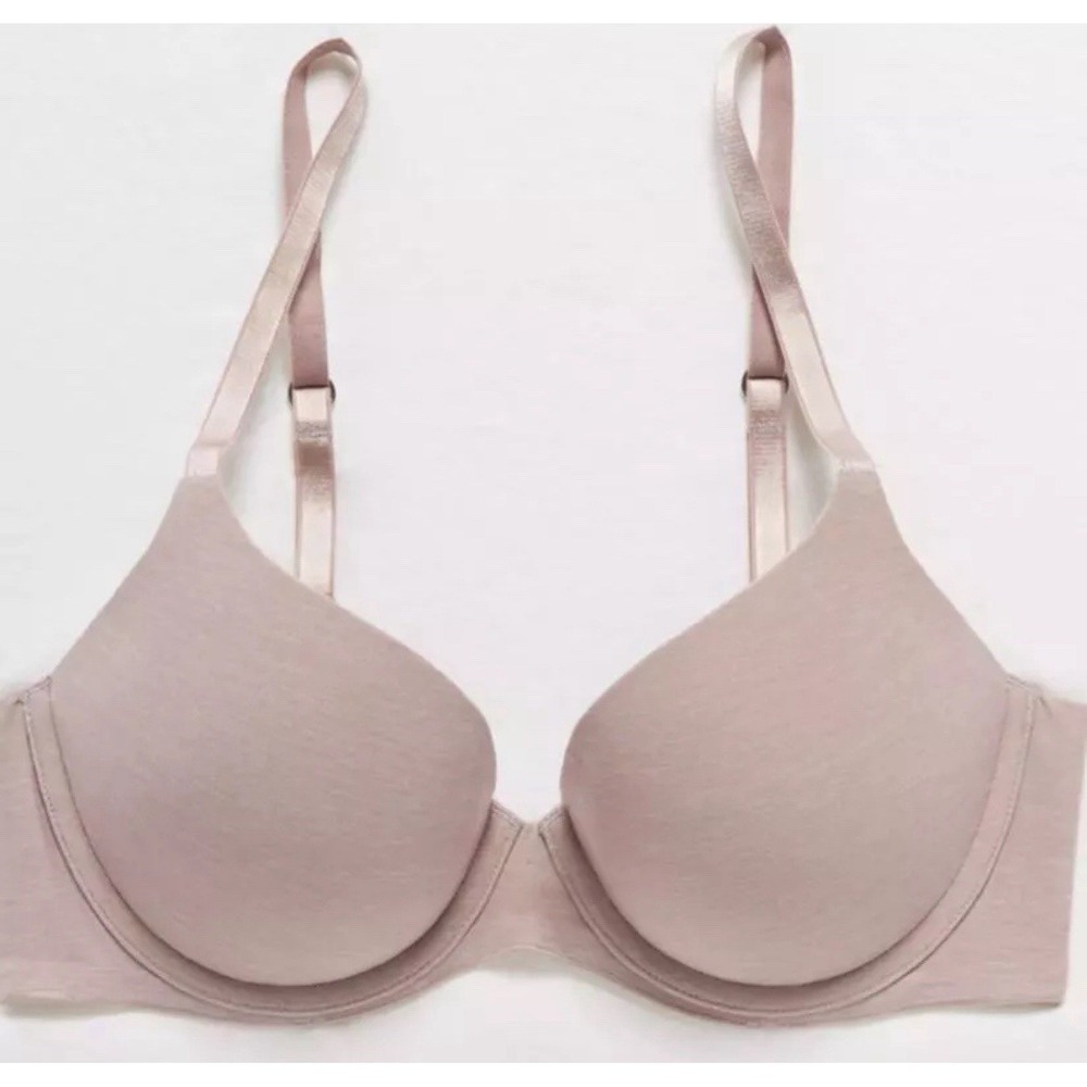 NWT Aerie SMOOTHEZ Full Coverage Lightly Lined Bra 32A Taupe Heather